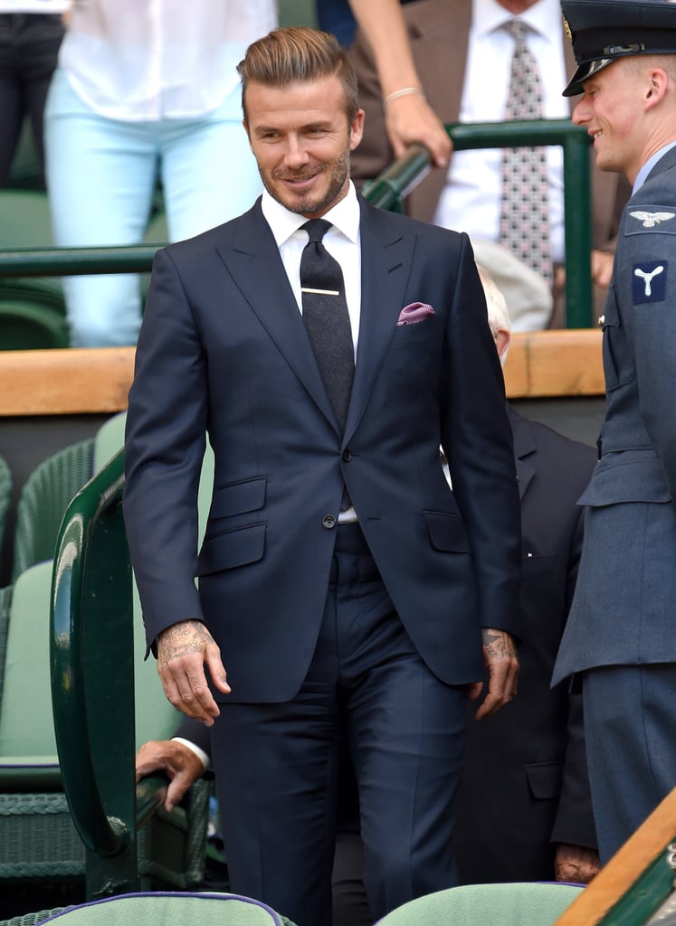 A Navy Suit and Tie | David Beckham's Sexiest Outfits | POPSUGAR ...