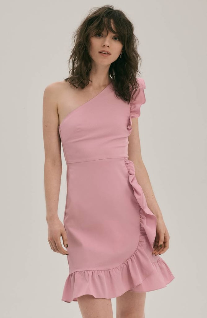 J crew one shoulder ruffle dress clearance
