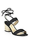 Paul Andrew Myer Block Heel Espadrilles in Black