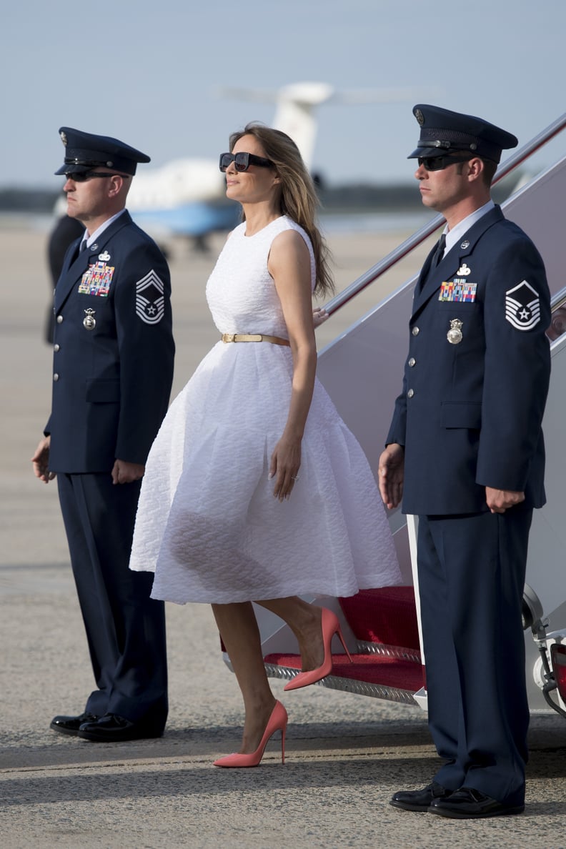 Melania's Coral Christian Louboutin Heels