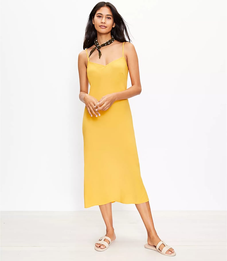 If You Love a Pop of Yellow: Loft Strappy Slip Dress