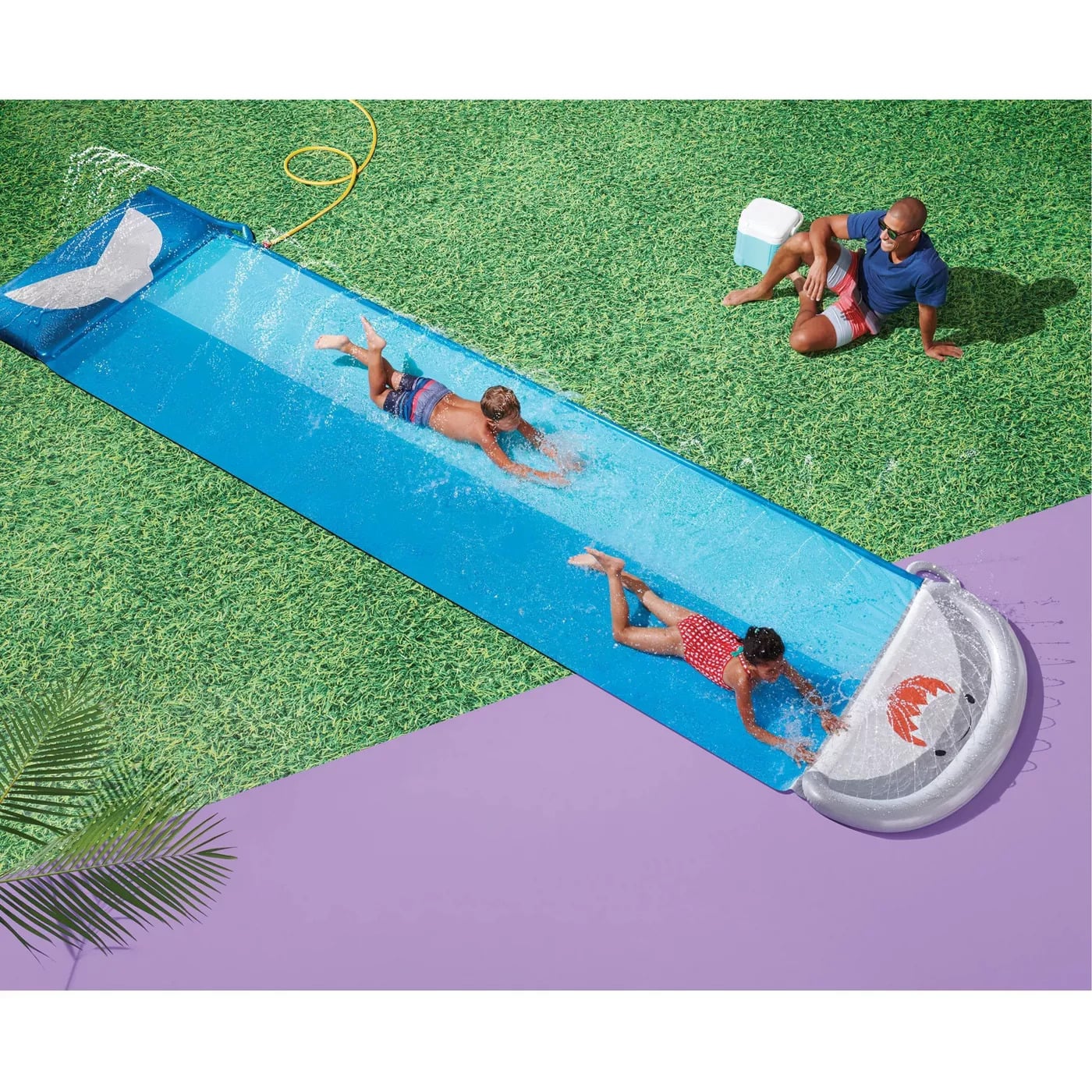 Sun Squad Shark Aqua Ramp Double Water Slide Turn Your Backyard