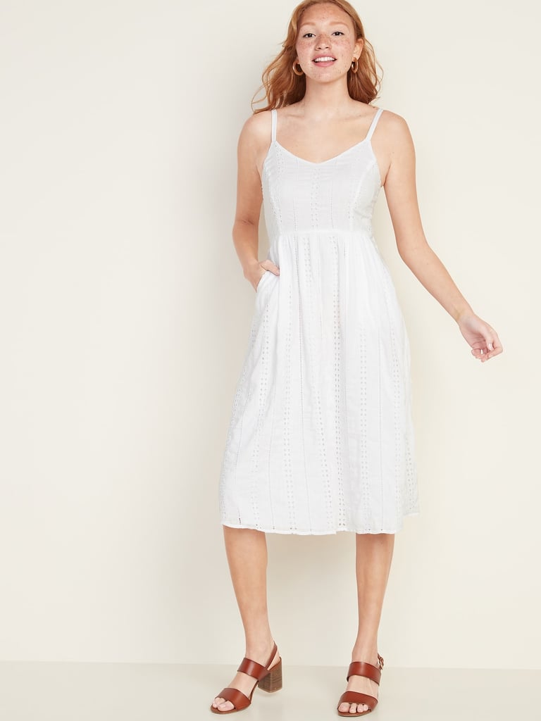 Old Navy Fit & Flare Eyelet Cami Midi Dress