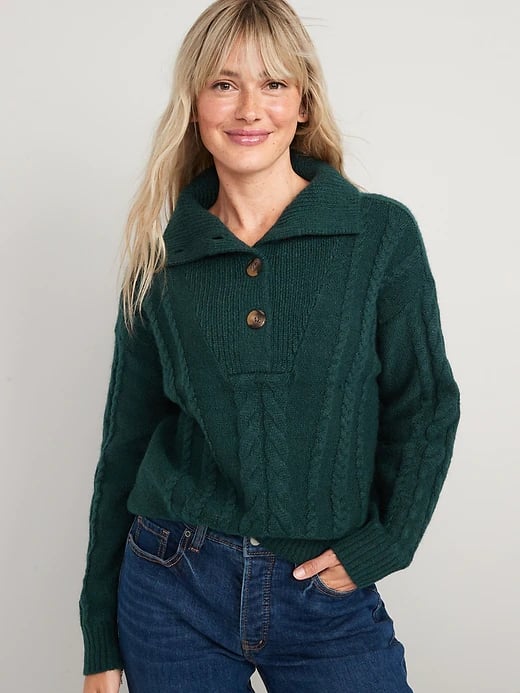 Old Navy Button-Front Cable-Knit Sweater