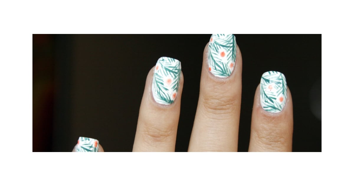 10. Turquoise and Coral Tropical Nail Art - wide 5