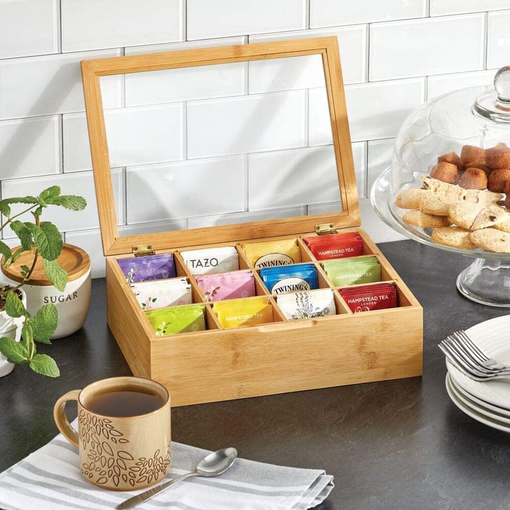 Bamboo Tea Storage Organizer Box Last Minute Gifts For Husband