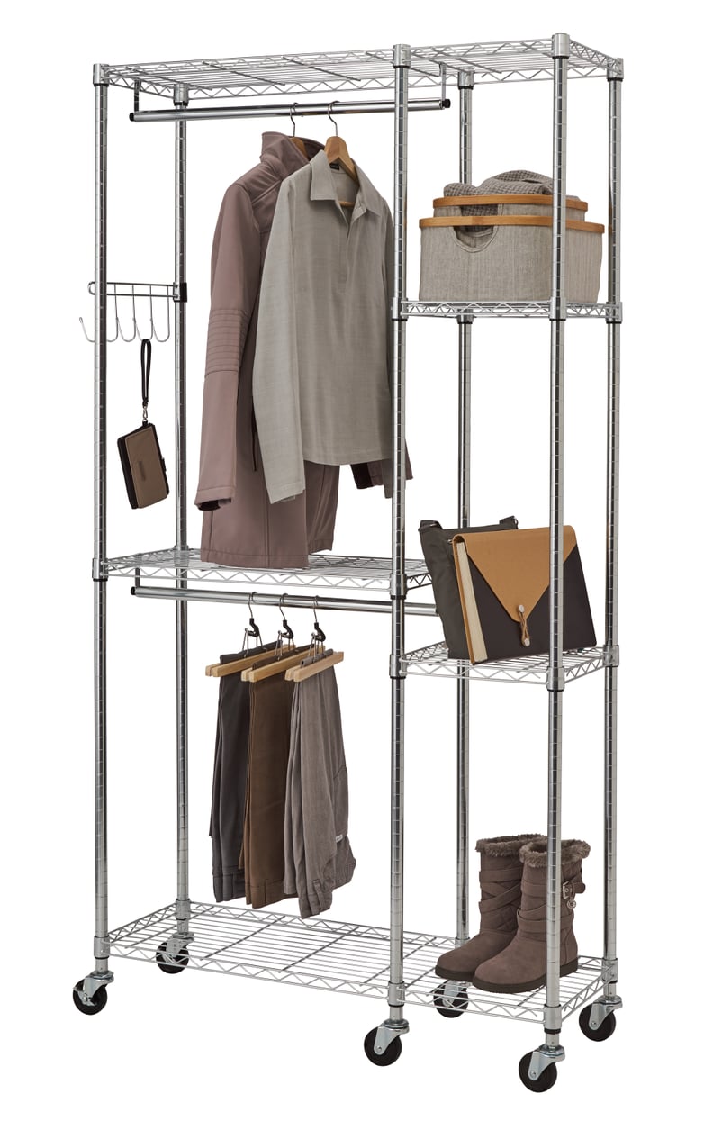 TRINITY 41"W x 14"D x 76"H 5-Shelf Closet Organizer With Wheels