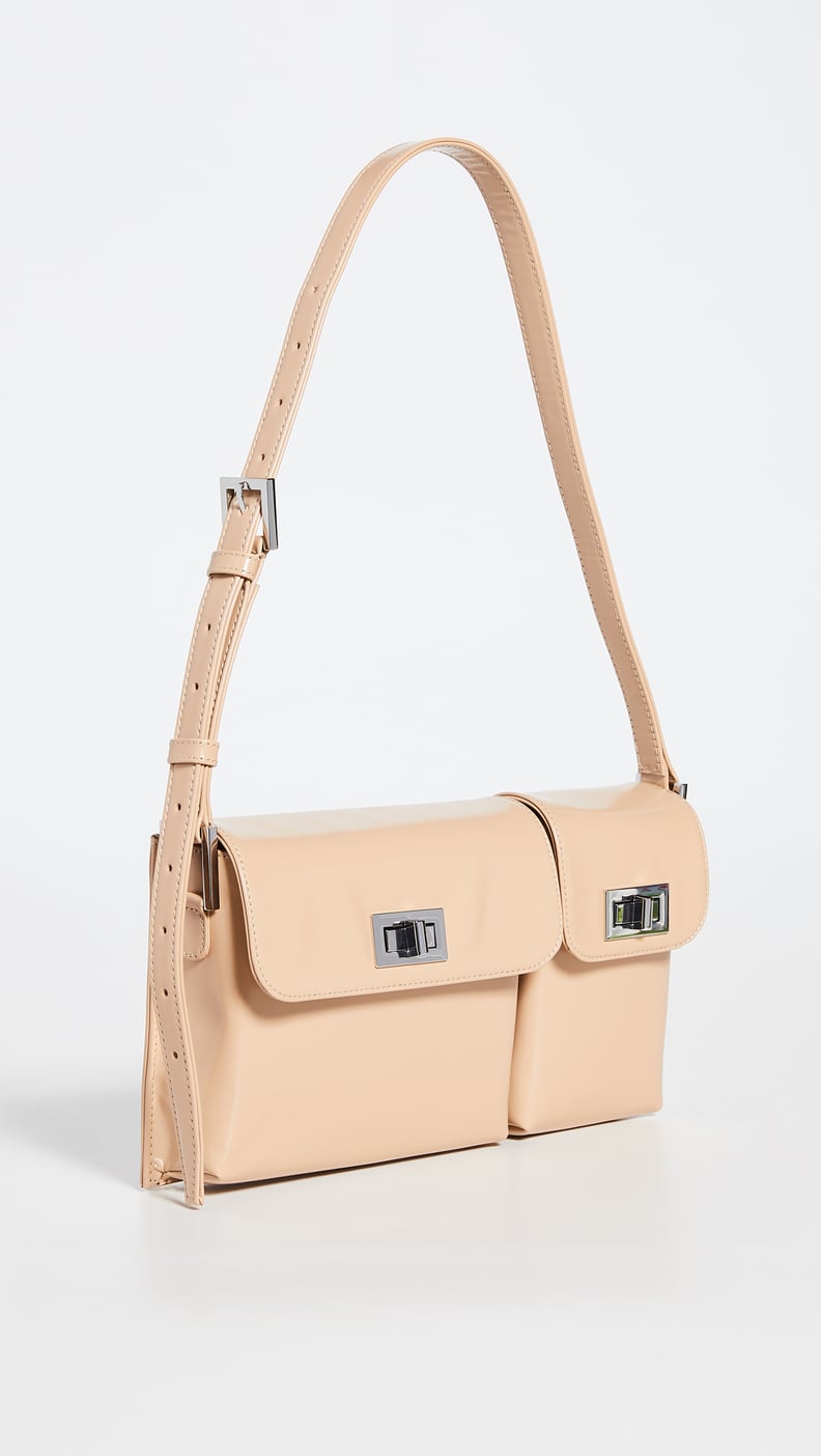 By Far Billy Cream Semi Patent Leather Bag