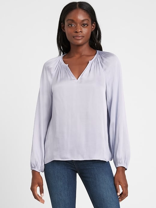 Banana Republic Satin Balloon-Sleeve Top