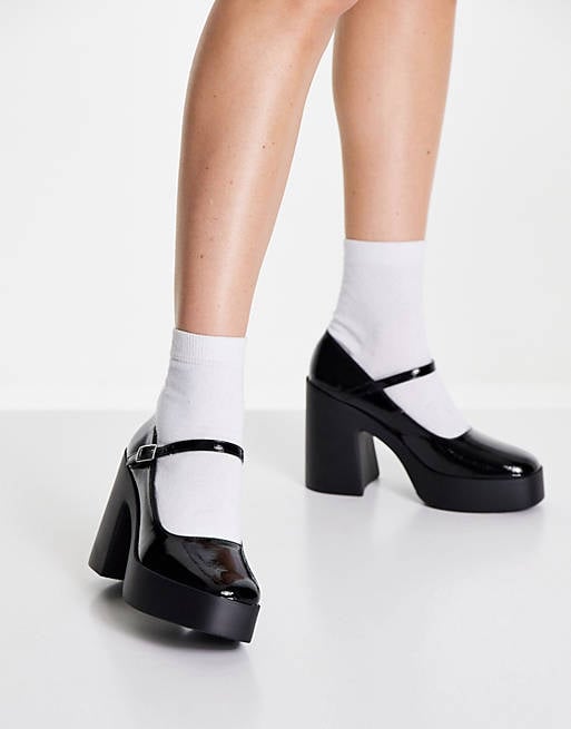 ASOS Design Penny Platform Mary Jane Heeled Shoes