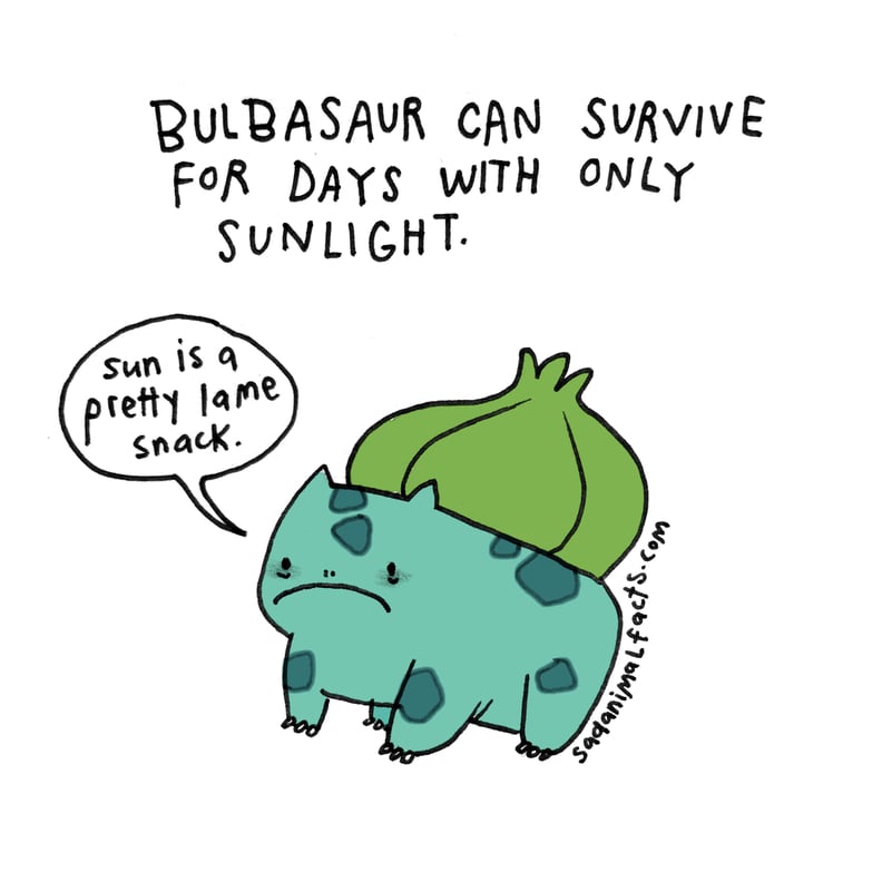 Bulbasaur doesn't like the darkness.