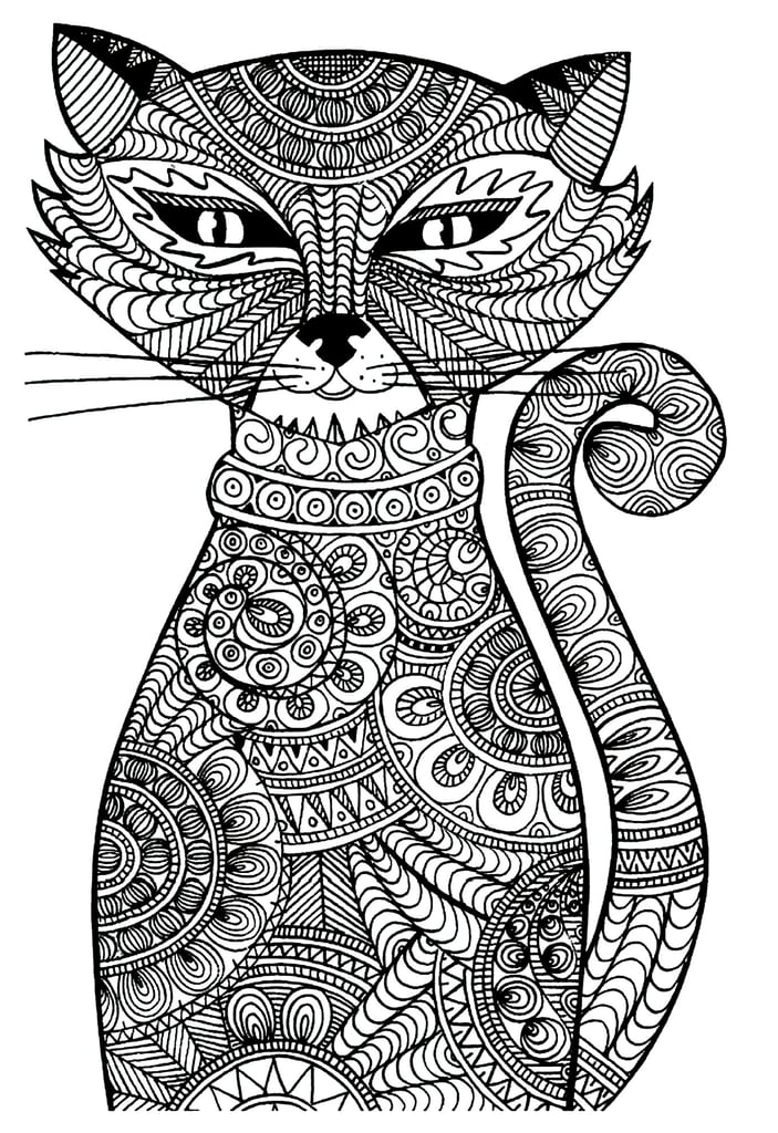 Adult Coloring Page: Cat