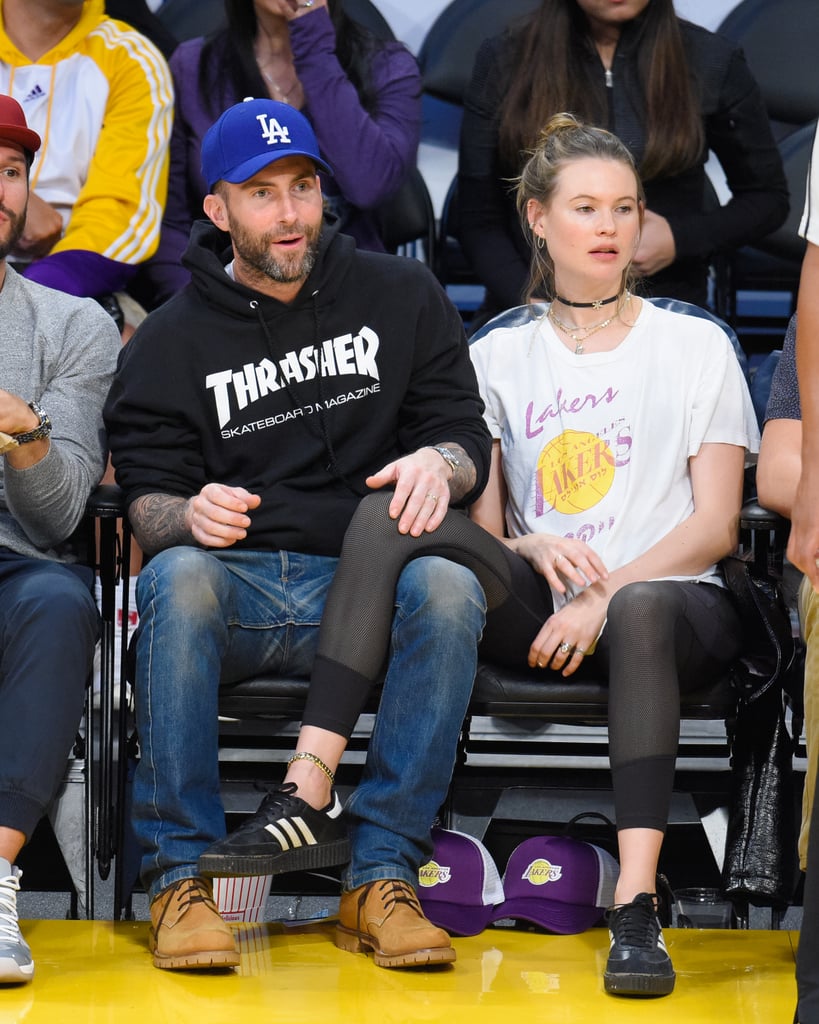 Adam Levine and Behati Prinsloo at Lakers Game November 2016