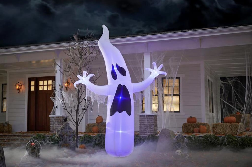 Ghost Halloween Inflatable With Lightshow Home Depot Halloween Decor
