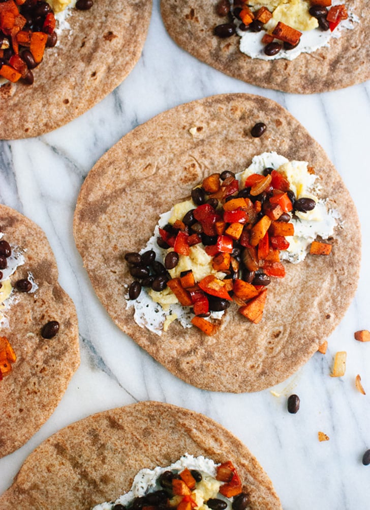 Freezer-Friendly Sweet Potato Hash and Black Bean Burritos