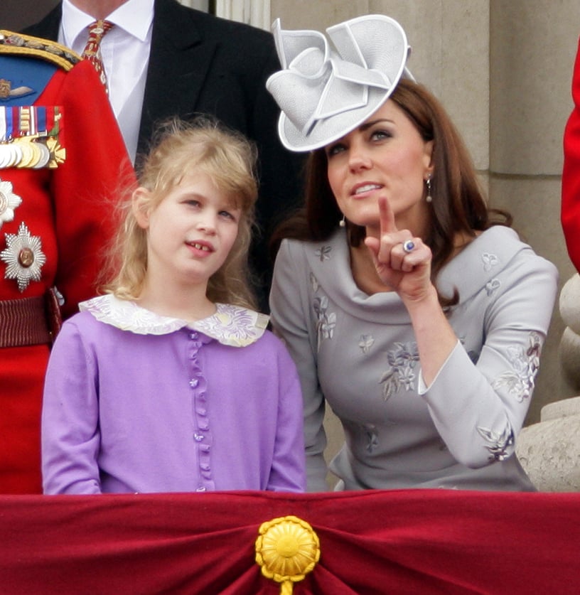 Kate shared a sweet moment with Lady Louise Windsor during the flypast.