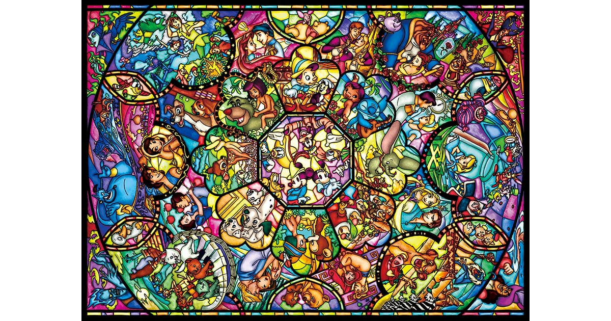 Disney Characters Stained Glass Jigsaw Puzzle Hard Jigsaw Puzzles You