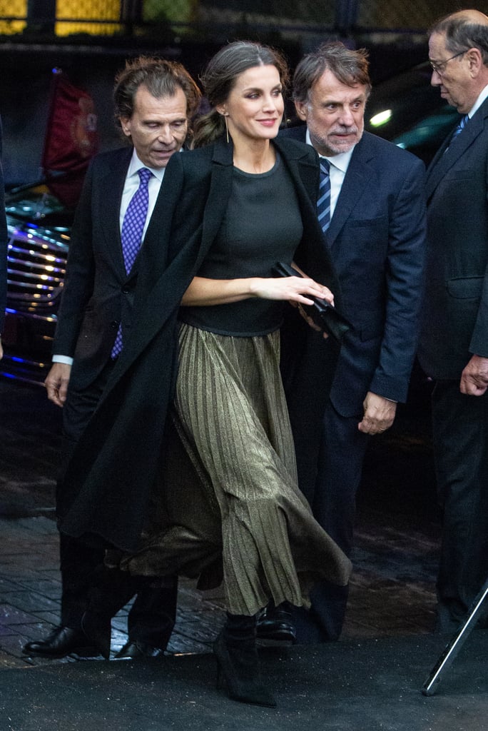 Queen Letizia's Pleated Midi Skirt November 2018