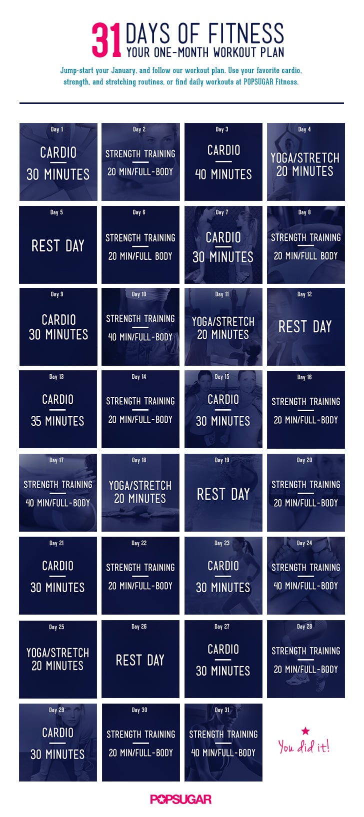 Rest Day Workouts and Workout Calendar