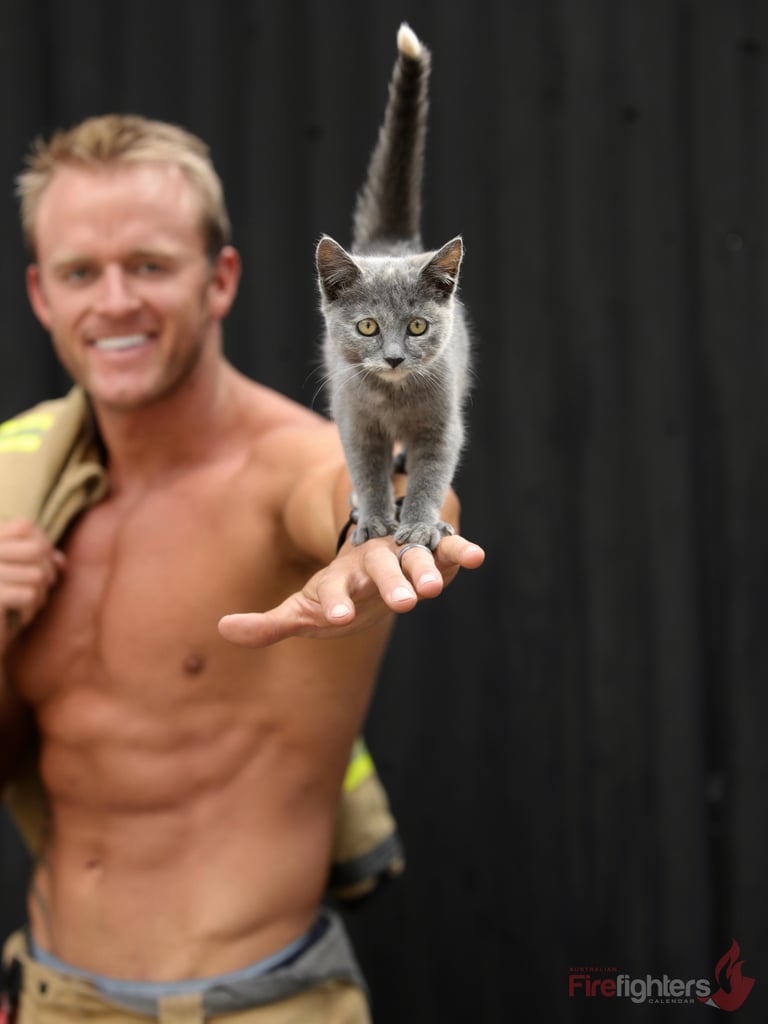 Hot Firemen Posing With Baby Animals
