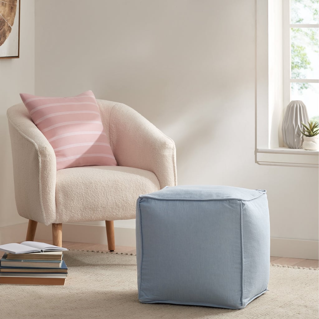 Gap Home Washed Denim Indoor Floor Pouf