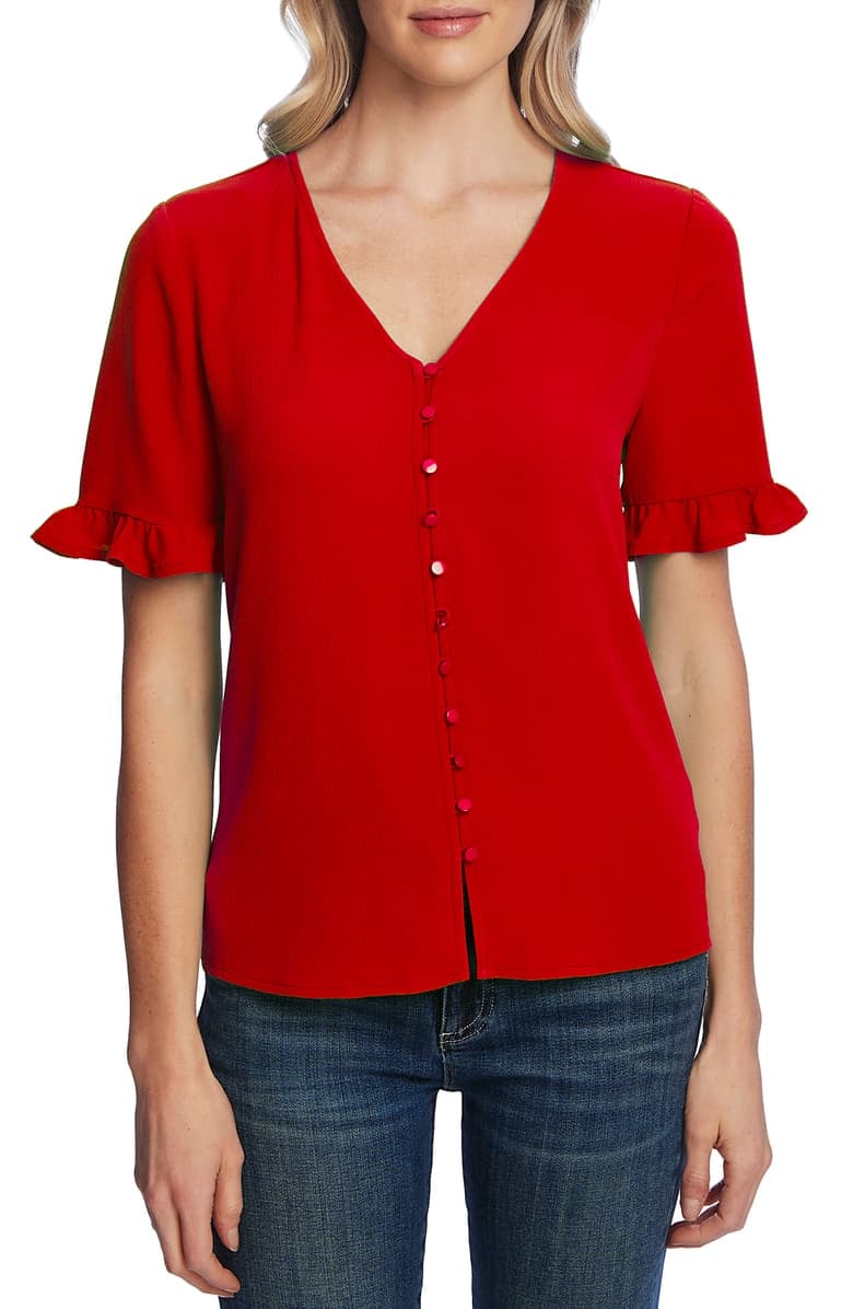 Cece ruffle hot sale sleeve blouse