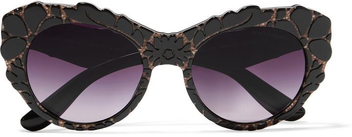 Dolce & Gabbana Cat-Eye Appliquéd Acetate Sunglasses ($495)