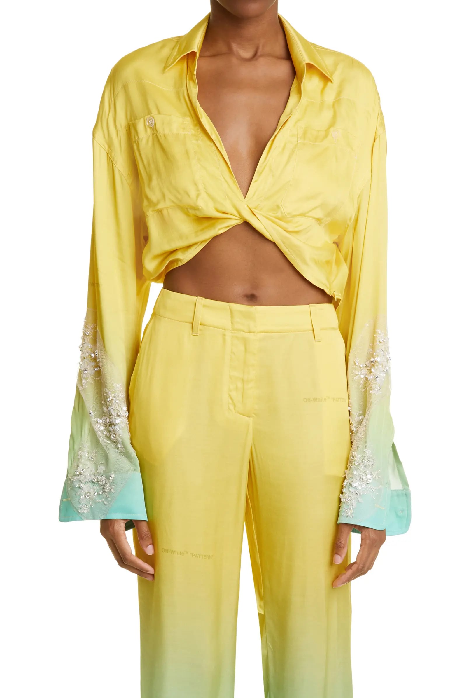 Ambiance Apparel Ambiance Yellow Lace Cropped Top - $10 (52% Off Retail) -  From Nayelli