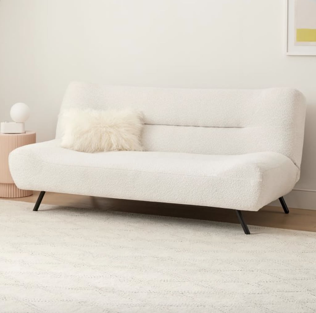 Best Bouclé Futon: West Elm Flip Floor Sleeper Sofa