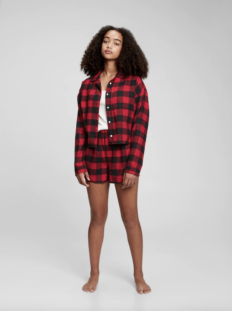 Gap Teen 100% Recycled Buffalo Plaid 3-Piece PJ Set