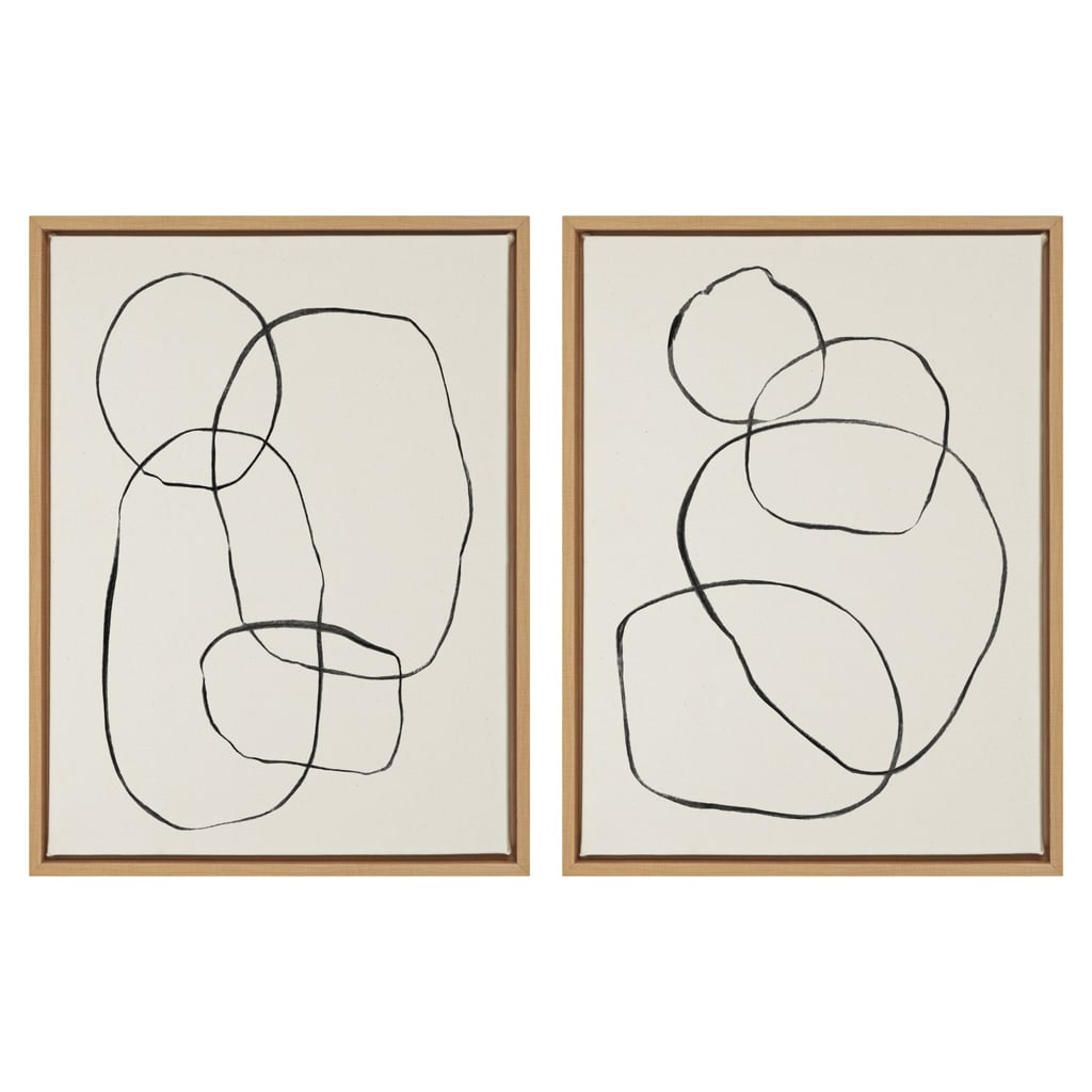 Kate and Laurel Sylvie Modern Circles and Going in Circles Framed Canvas Art Print