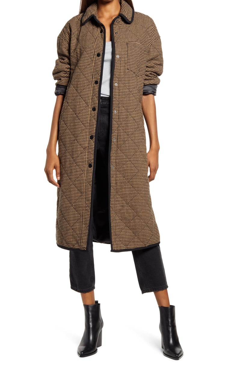 For a Houndstooth Print: Treasure & Bond Houndstooth Quilted Long Coat