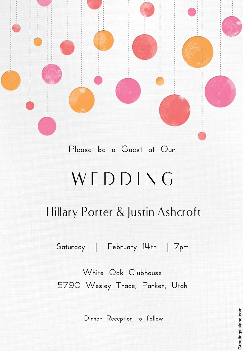 Suspended Circles Wedding Invitation