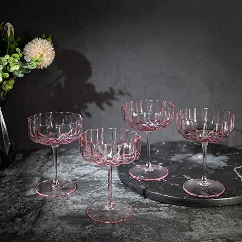 For the Host: The Wine Savant Flower Vintage Glass Coupes