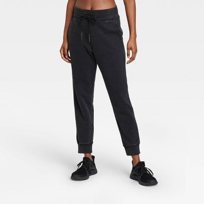 JoyLab Mid-Rise French Terry Acid Wash Jogger Pants