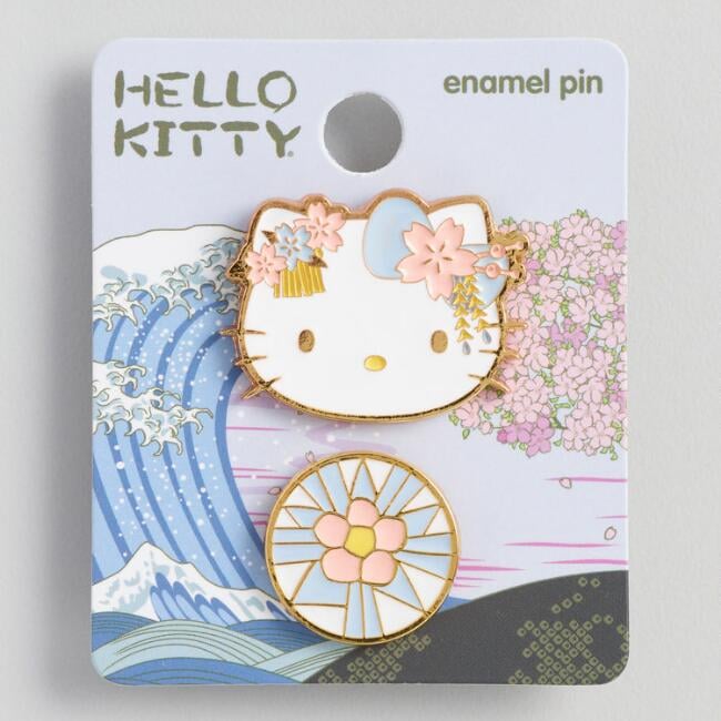 Hello Kitty Blue Flower Enamel Pins