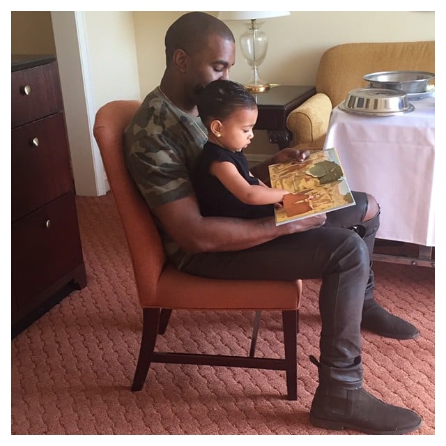 Kim Kardashian announced that she and Kanye are expecting a baby boy with this sweet photo, captioned, "Precious moments like this when we were traveling on tour with you are what I live for. You're such a good daddy to North & you will be the best daddy to our new son too!"