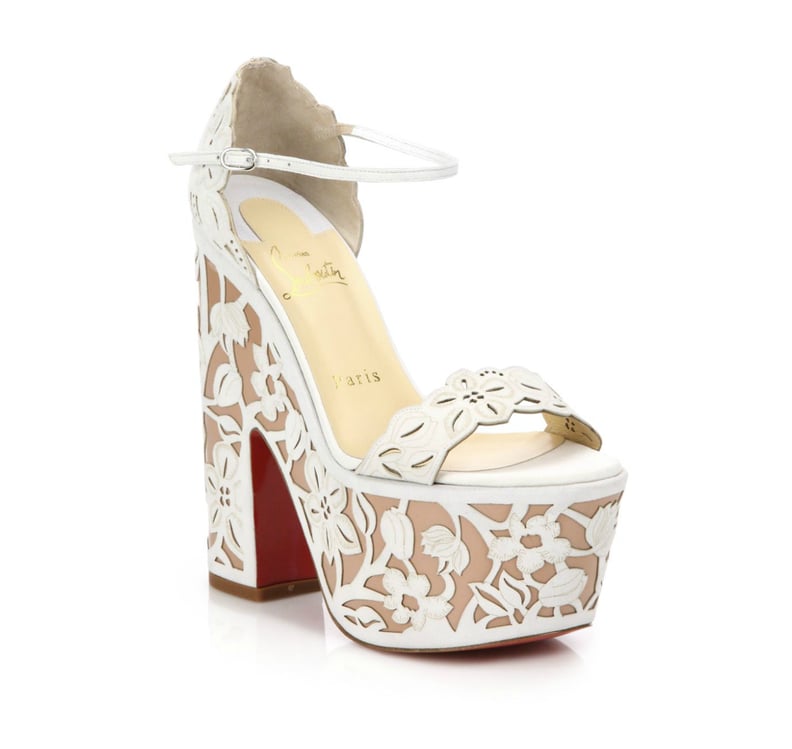 Christian Louboutin Houghton Lace-Effect Leather Platform Sandals