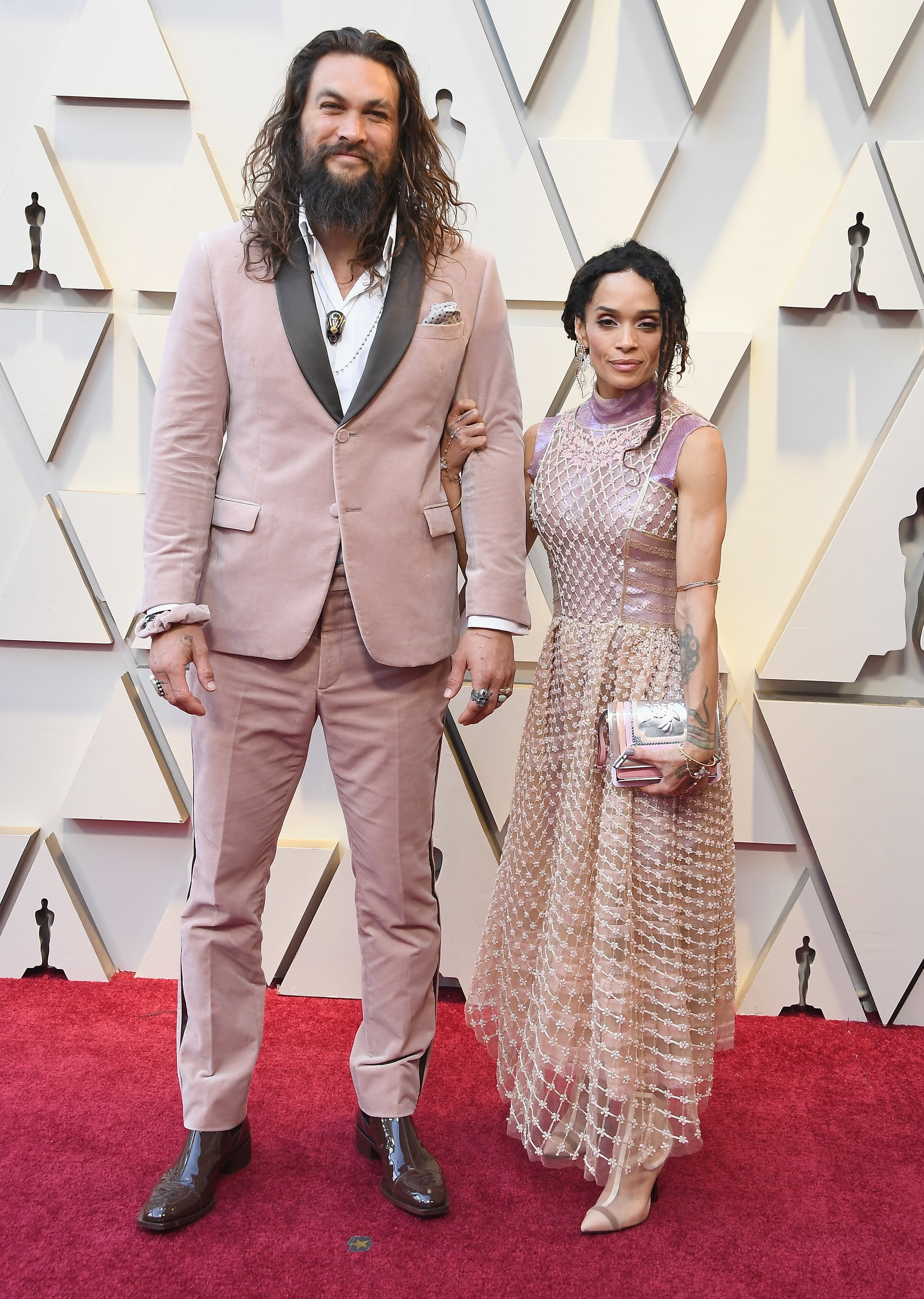 Jason Momoa and Lisa Bonet in Fendi at the 2019 Oscars POPSUGAR