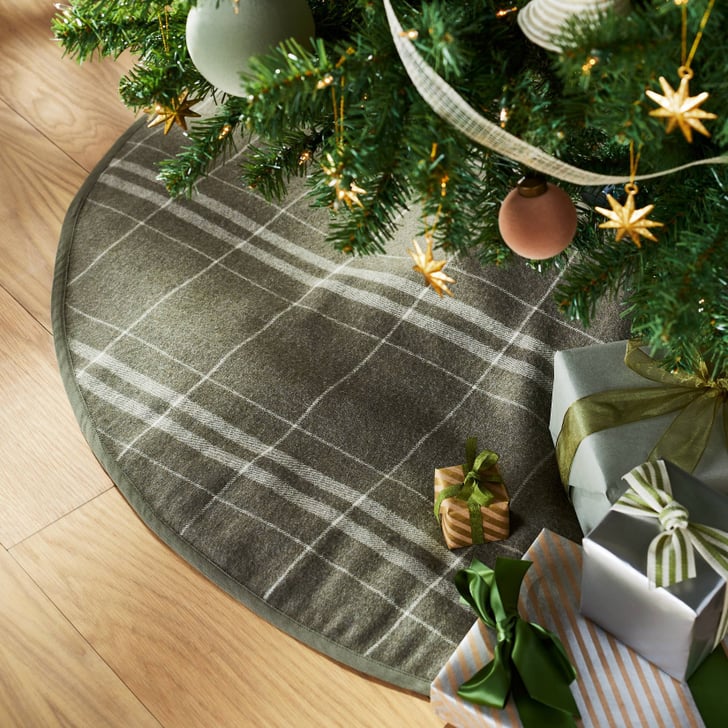 A Dark Plaid Skirt Threshold x Studio McGee Green Plaid Tree Skirt