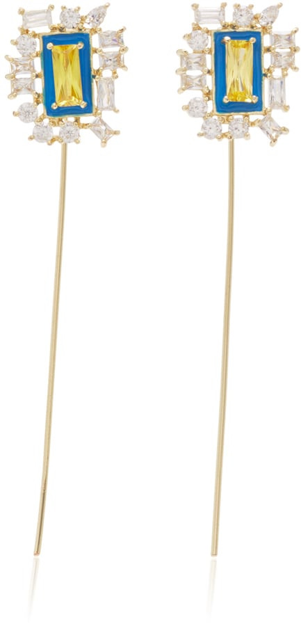 Fallon Fireworks Baguette Wire Earrings ($180)