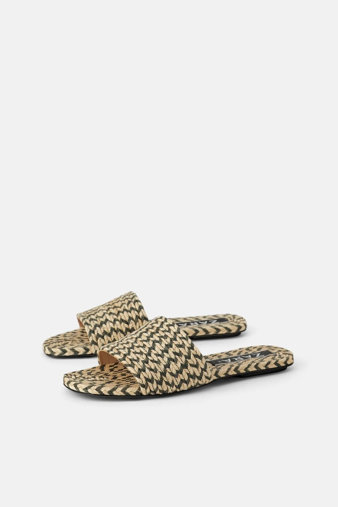 Natural Colored Woven Flat Sandals