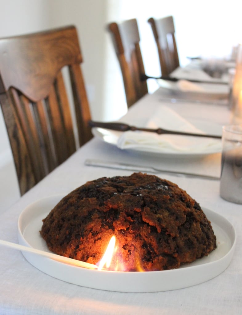 For dessert, you can't go wrong with flaming Christmas pudding.
