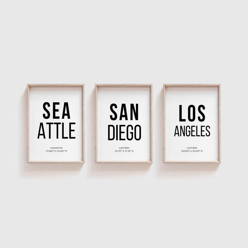 City Print Set of 3 Wall Art Set