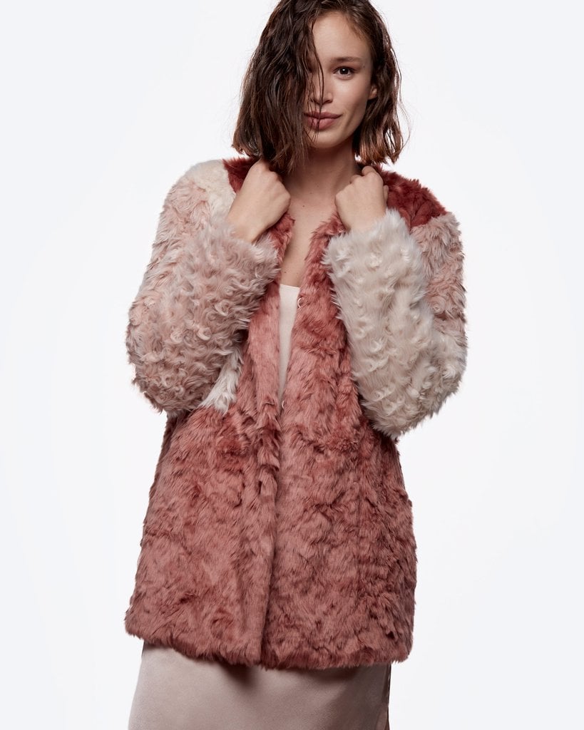 Tri-Color Faux Fur Coat ($148) | Daya By Zendaya Fashion Line ...