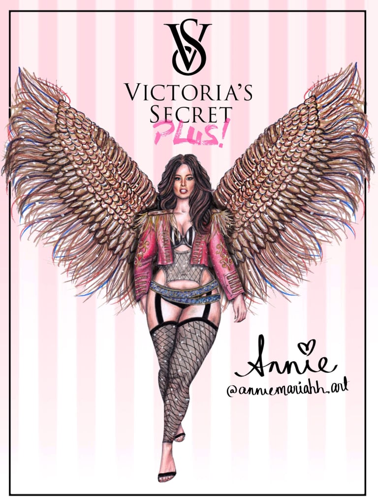 Drawing of Ashley Graham as a Victoria's Secret Angel