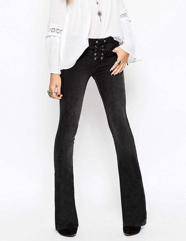 Lace up fly jeans clearance