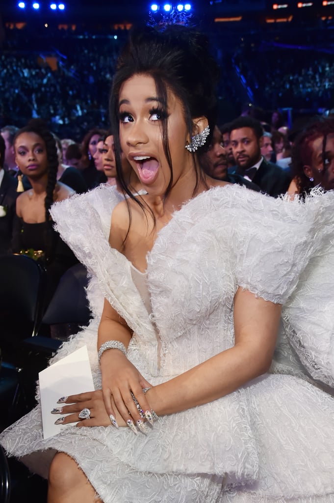 Cardi B posed for a silly snap in the audience in 2018.