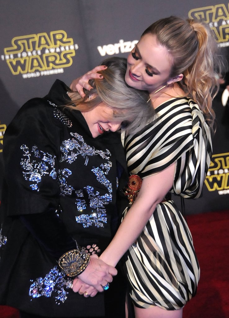 Carrie Fisher and Billie Lourd at Star Wars LA Premiere