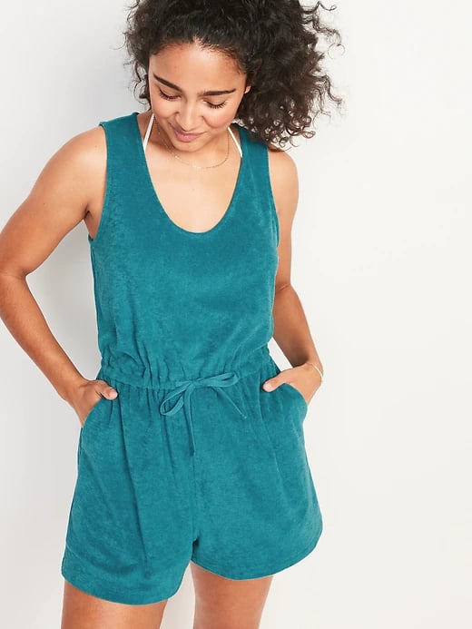 Old Navy Waist-Defined Sleeveless Performance Terry Romper -- 3-inch inseam